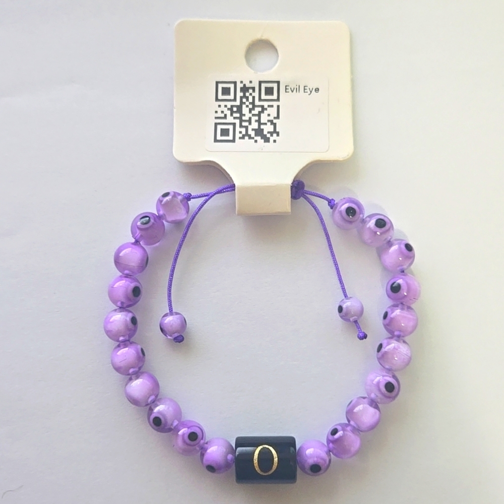 Evil Eye Gem Stone Bracelet Letter O